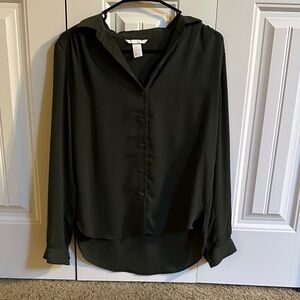 H&M Dark Green Button Down Shirt